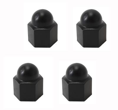 CAP, LUG NUTS, 19 mm BLACK SET OF 4 FOR SPORT WHEELS, BUG 1972-79, GHIA 1972-74, TYPE 3 1972-73 *MADE BY WCM*