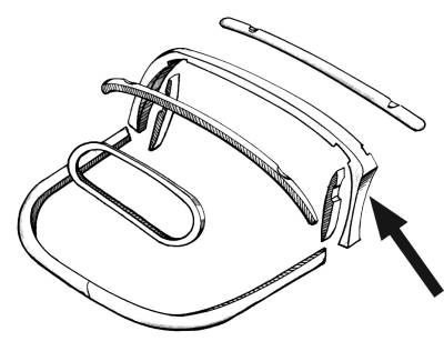 CONVERTIBLE TOP REAR HOOP WITH QUARTERS, BUG CONV.1952-60