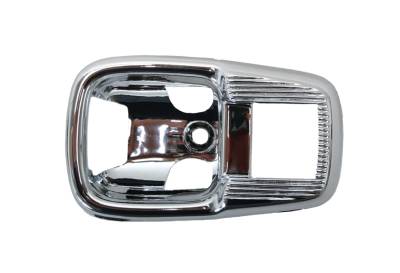 West Coast Metric - COVER PLATE, INSIDE DOOR HANDLE, CHROME PLASTIC, BUG 67-79, GHIA 64-70, TYPE 3 1961-73, BUS 1968 & 74-79 *MADE BY WCM* (Not for cars with door locks above release lever)
