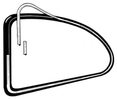 TRIM, METAL MOLDING WITH CLIPS, LEFT NON POPOUT QUARTER WINDOW, TYPE 3 NOTCHBACK 1961-73 (Made to order)
