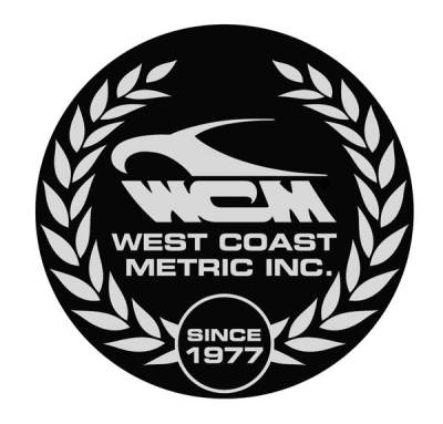 West Coast Metric - STICKER, WEST COAST METRIC 3" BLACK "CIRCLE LOGO"