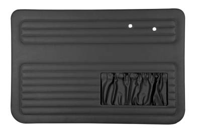 DOOR PANELS, FRONT WITH POCKETS, BLACK, BUG 1956-64