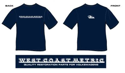 West Coast Metric - T-SHIRT, EXTRA LARGE NAVY, WEST COAST METRIC SCRIPT, SOFT COTTON