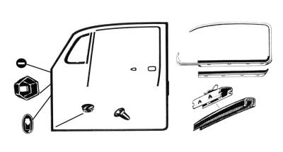 KIT, DOOR RESTORATION, LEFT & RIGHT, BUG SEDAN 1965