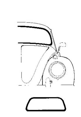 WINDSHIELD, FRONT, CLEAR GLASS, BUG SEDAN 1958-1964 (Ready to ship)