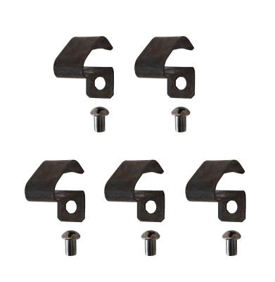 CLIPS & RIVETS FOR HUBCAP, SET OF 5, BUG 1946-65, BUS 50-70, GHIA 56-65, THING 73-74