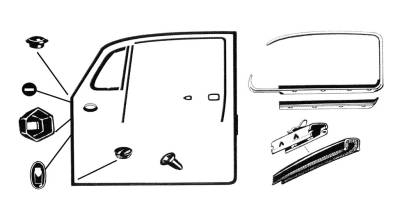 KIT, DOOR RESTORATION, LEFT & RIGHT, BUG SEDAN 1968