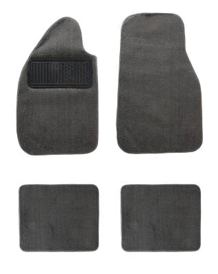 FLOOR MATS, GREY CARPET, 4 PIECES FRONT & REAR, BUG SEDAN 1946-77