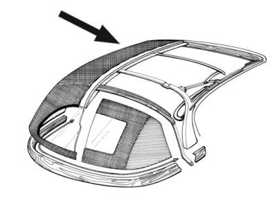 West Coast Metric - TOP COVER, BLACK VINYL *MADE IN USA* GHIA CONV. 1968-69-1/2 (1969 up to VIN 149431007 - Call or Email to Order)