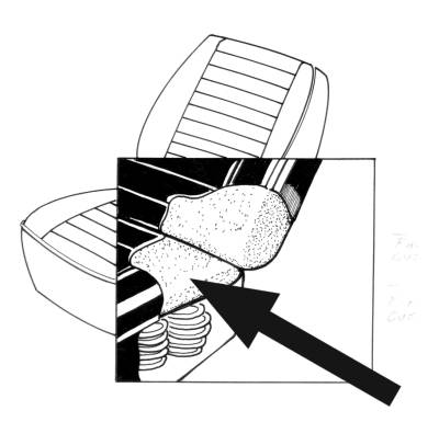 FOAM PADDING, FRONT SEAT BOTTOM LEFT & RIGHT, ALL GHIA 1956-74