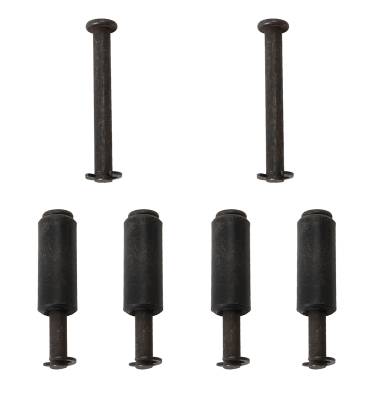 PINS, ROLLERS & CLIPS SET FOR DOOR CHECKROD, GHIA 1956-74 (6 Pins, 6 Clips, 4 Rollers for Both Doors)