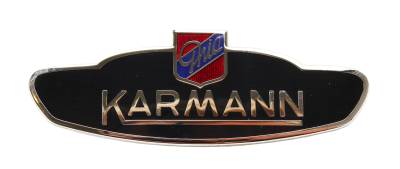 EMBLEM, KARMANN SIDE BODY BADGE, ALL GHIAS 1960-74 (Clips Part # 141-938)