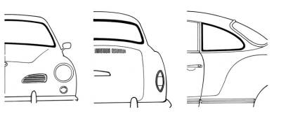 West Coast Metric - WINDOW KIT, AMERICAN, FRONT, REAR & QUARTER POP-OUT RUBBER, GHIA SEDAN 1967-69 *MADE IN USA BY WCM*