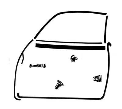 DOOR & WINDOW KIT, LEFT AND RIGHT, GHIA SEDAN 1956-59