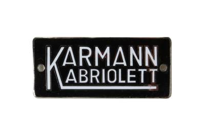 EMBLEM, KARMANN SIDE BODY BADGE, BUG CONV. 1950-60