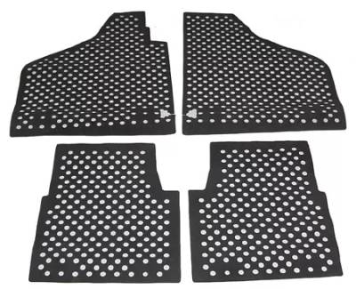 FLOOR MATS, FRONT AND REAR, BLACK RUBBER WITH HOLES LIKE ORIGINAL, THING 1973-74