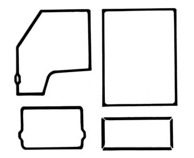 DOOR SEAL SET, ALL 5 DOORS, GERMAN FRONTS, REAR CARGO & SLIDING DOOR, ALL BUSES 1972-79