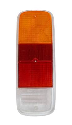 TAIL LIGHT LENS, LEFT OR RIGHT, AMBER / RED / CLEAR, BUS 1972-79