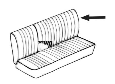 SEAT FOAM, MIDDLE SEAT LARGE BACKREST, ON OTHER SIDE OF FOLD DOWN SEAT, BUS 1950-79