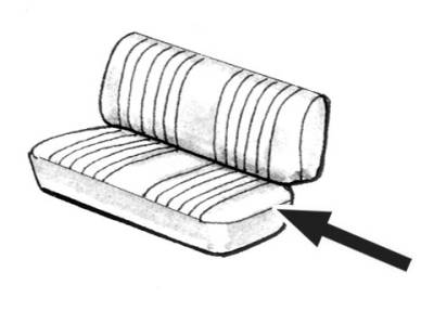 SEAT FOAM, MID 3/4, BENCH BOTTOM, BUS 1959-79