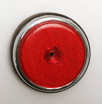 LENS, RED REAR ROUND REFLECTOR WITH BASE SEAL, BUS 1968-69