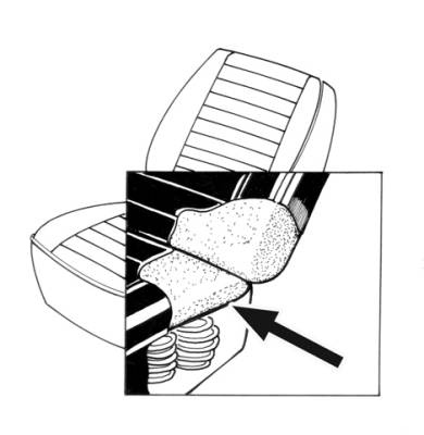 SEAT FOAM, FRONT BUCKET SEAT BOTTOM, LEFT & RIGHT, BUS 1977-79