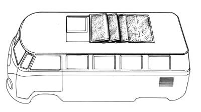 SUNROOF COVER, BLACK CANVAS, BUS 1951-67
