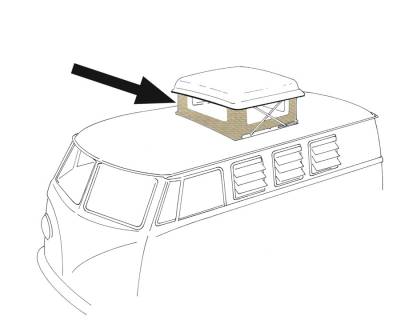 West Coast Metric - POP TOP, 3 WINDOW SQUARE EURO STYLE TAN ACRYLIC, WESTFALIA BUS 1968-79 *HANDMADE IN USA* (Call or Email to Order)