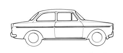 West Coast Metric - MOLDING, STAINLESS STEEL 8 PIECE WITHOUT SIDE MARKERS, ALL TYPE 3 1967-69 US SPEC & 1970-73 EURO