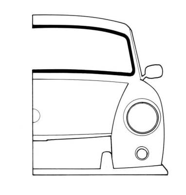 West Coast Metric - SEAL, FRONT WINDOW, AMERICAN STYLE WITH MOLDED CORNERS, TYPE 3 1961-63 (Works only with original "T" type metal insert)