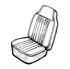 SEAT COVERS, FRONT, BLACK BASKETWEAVE, ALL TYPE 3 1970-72