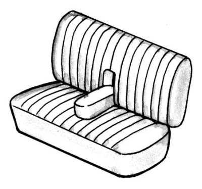 West Coast Metric - SEAT COVER, REAR WITH ARMREST, BLACK BASKETWEAVE, TYPE 3 FASTBACK / NOTCHBACK 1961-72