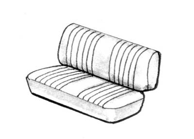 West Coast Metric - SEAT COVER, REAR, BLACK, NO ARMREST, TYPE 3 FASTBACK & NOTCHBACK 1961-72