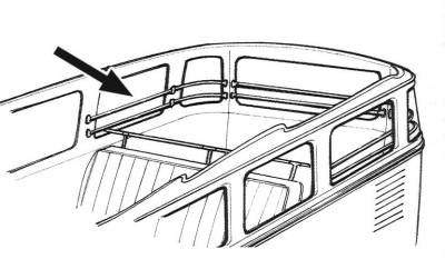 JAIL BARS / LUGGAGE GUARDS, REAR SIDE WINDOWS, 2 RODS WITH ENDS *GERMAN* BUS 1952-67 (2 Sets Needed per Bus, Rear Set Sold Separately)