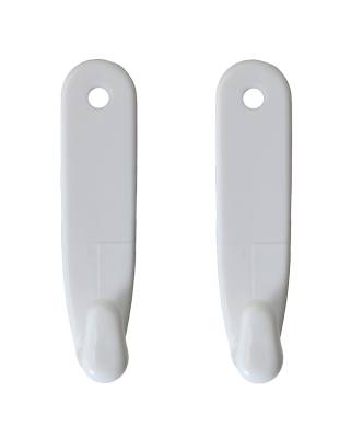 HOOKS, SHOULDER BELT, SET OF 2 WHITE PLASTIC, BUS 1968-79 *MADE BY WCM*