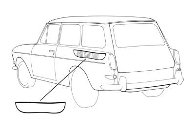 West Coast Metric - SEALS, FRESH AIR INTAKE, BODY TO FENDER, SET OF 2, TYPE 3 SQUAREBACK 1961-65 *MADE IN USA*