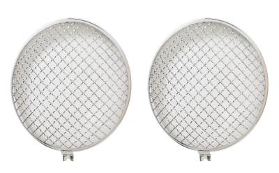 HEADLIGHT GRILL, CHROME WITH MESH, LEFT & RIGHT, BUG 1946-66, BUS 1950-67