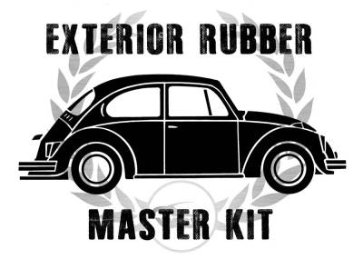 West Coast Metric - *MASTER KIT* EXTERIOR RUBBER, BUG SEDAN 1962-63 (With Cal Look Style window seals and popout quarter side windows, see description for complete contents)