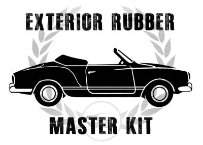 West Coast Metric - *MASTER KIT* EXTERIOR RUBBER, GHIA CONVERTIBLE 1970 (With American Style window seals, see description for complete contents)