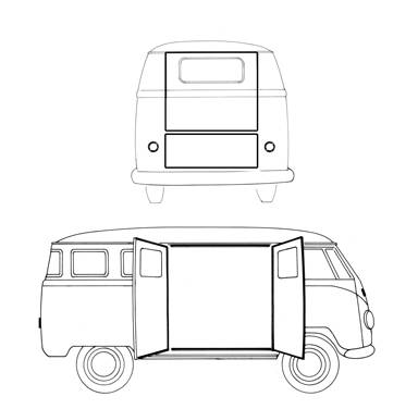 SEAL SET, BASIC BODY & LIGHT, BUS 1955-57 (1955 from VIN # 20-117903)