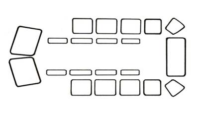 WINDOW SEALS, 23 WINDOW DELUXE KIT WITH FRONT SAFARIS, BUS 1955-63 *MADE IN USA BY WCM*