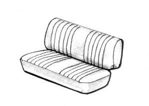 West Coast Metric - SEAT COVER, REAR BENCH, TAN BASKETEWEAVE, BUS DOUBLE CREW CAB 1965-73 (Call or Email to Order)