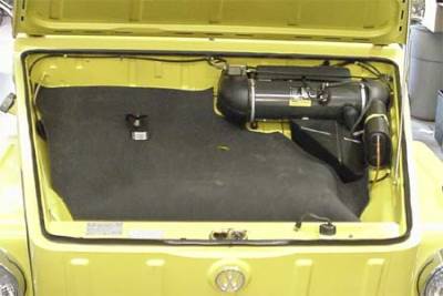 West Coast Metric - RUBBER MAT, FRONT TRUNK, BLACK, THING 1973 (With Gas Heater)