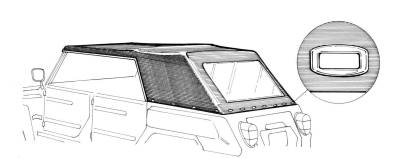 West Coast Metric - CONVERTIBLE TOP, TAN VINYL WITH PLASTIC REAR WINDOW, THING 1973-74 *MADE IN USA*