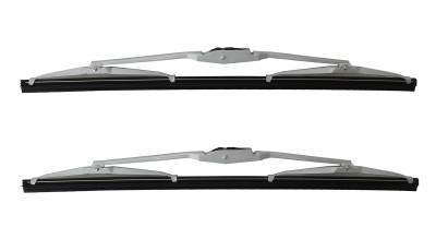 WIPER BLADES, 13" LEFT & RIGHT, SILVER, ALL TYPE 3 1961-73