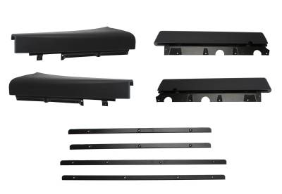 West Coast Metric - PARTITION PAD KIT, BEHIND FRONT SEATS, 4 PIECE BLACK GRAIN WITH HARDWARE, BUS 1968-1970