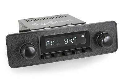 West Coast Metric - RADIO WITH BLUETOOTH, USB, AUX - BLACK KNOBS, BUTTONS & FACEPLATE, BUG 1968-85, BUS 1968-73