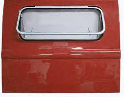 West Coast Metric - SAFARI REAR WINDOW POP OUT KIT, WHITE DELUXE BUS 1955-63 WITH FRAME, GLASS, SEALS & HARDWARE (Some welding required, Call or Email to Order)