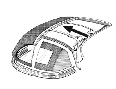 West Coast Metric - HEADLINER, TAN VINYL, *HANDMADE IN USA* GHIA CONV. 1969 1/2-74 (1969 from VIN 149431008 - Call or Email to Order)