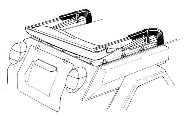 HINGE COVER, BLACK PLASTIC, LEFT & RIGHT, THING 1973-74